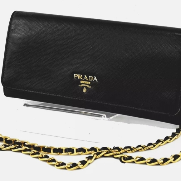 Prada Handbags - Prada Saffiano Wallet on a Chain